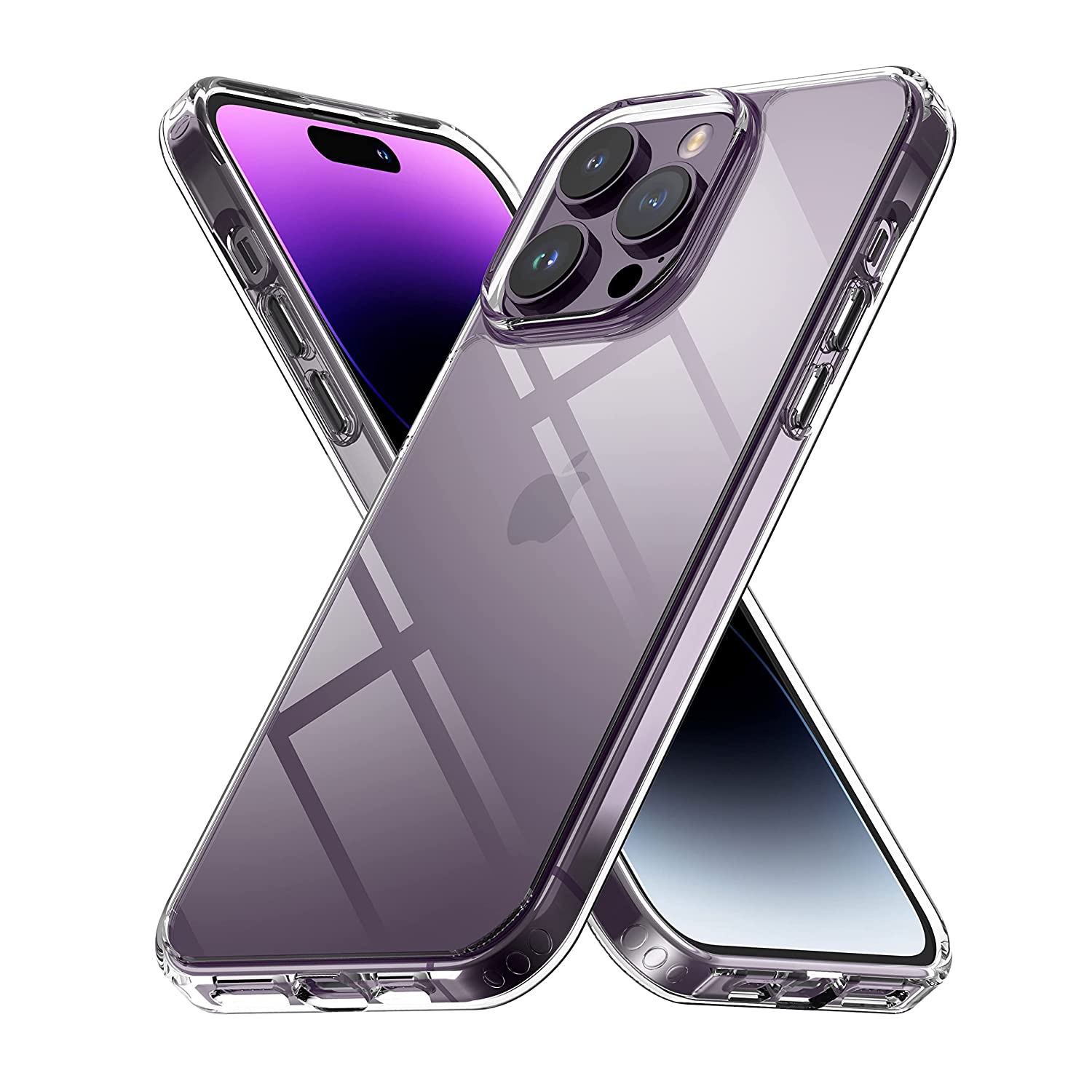 Hard Transparent Clear Strong TPU iPhone Case + Tough Polycarbonate Crystal HD Clear